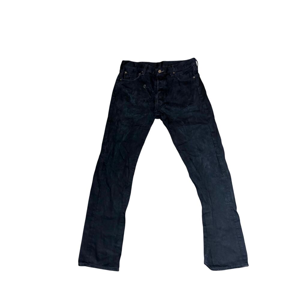 Levi's 501 Jeans Mens 34 X 34 Black Dark Wash Denim Cotton Zip Fly Straight Leg